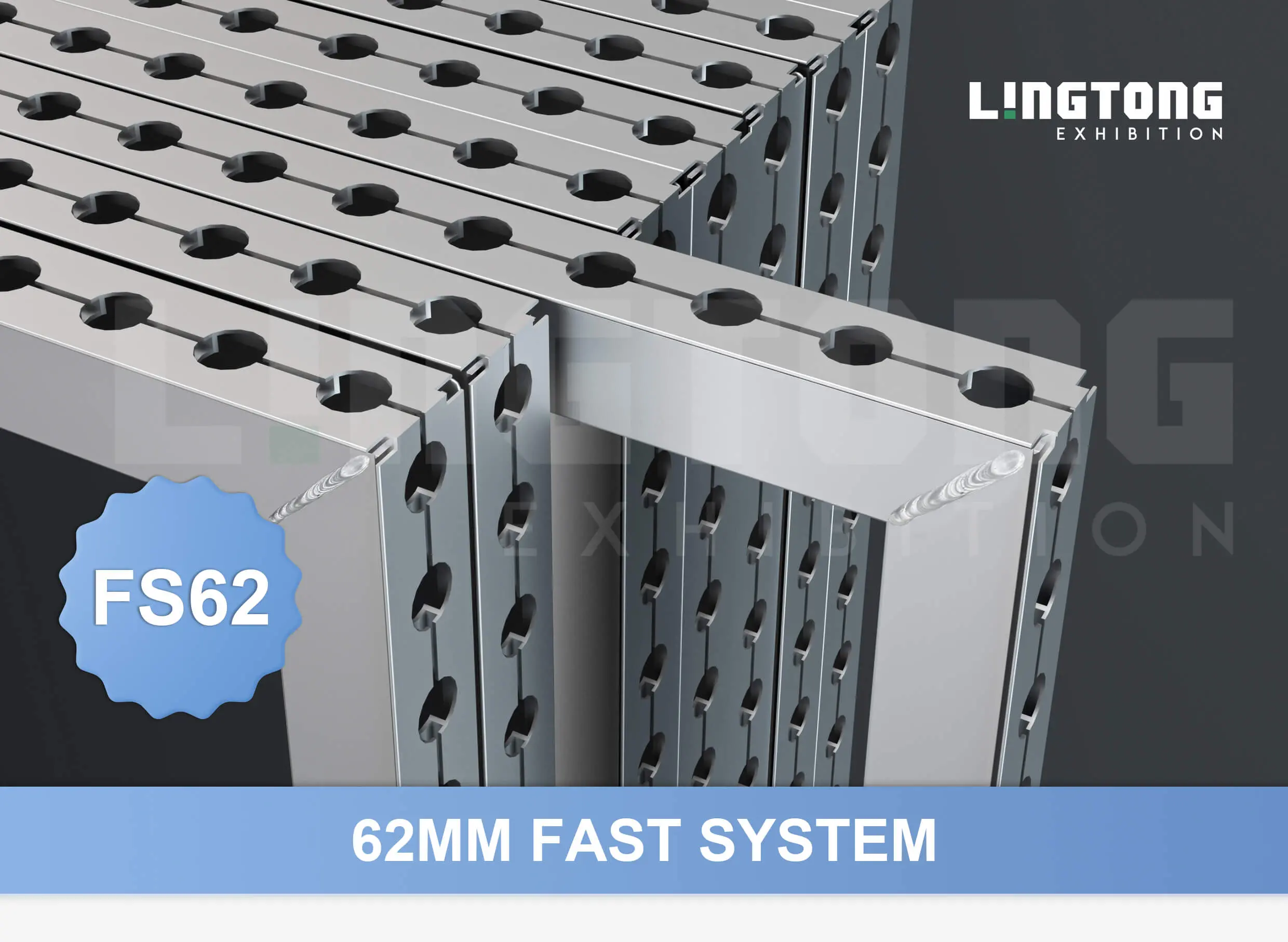 LTFS62-496X496 Fast Wall System - Fast System - welded corner rectangular frames 62mm
