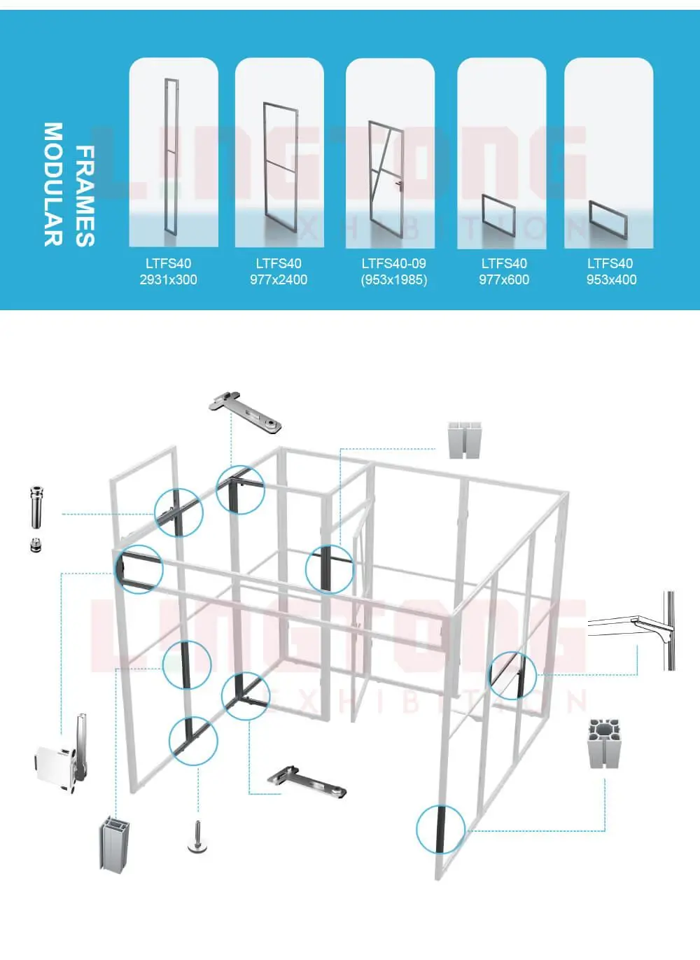 LTFS40-977x2400 Fast System Fast Wall Frame 40mm