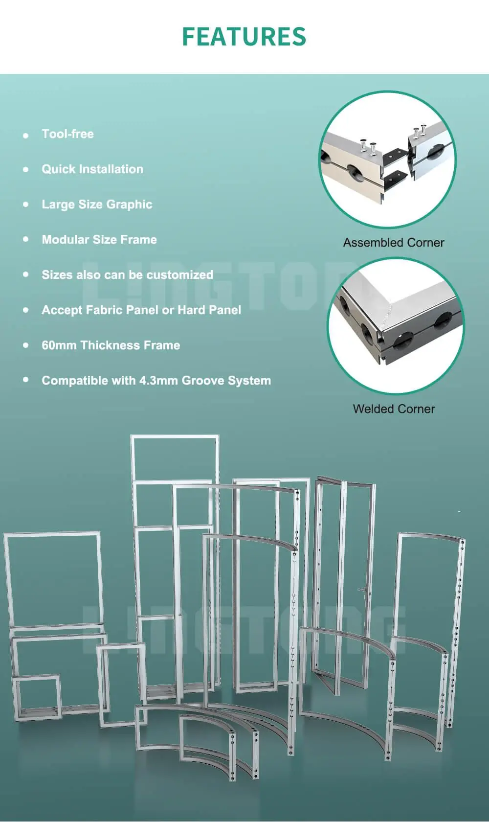 LTFS60-1000x2500 Fast System Fast Wall Frame 60mm