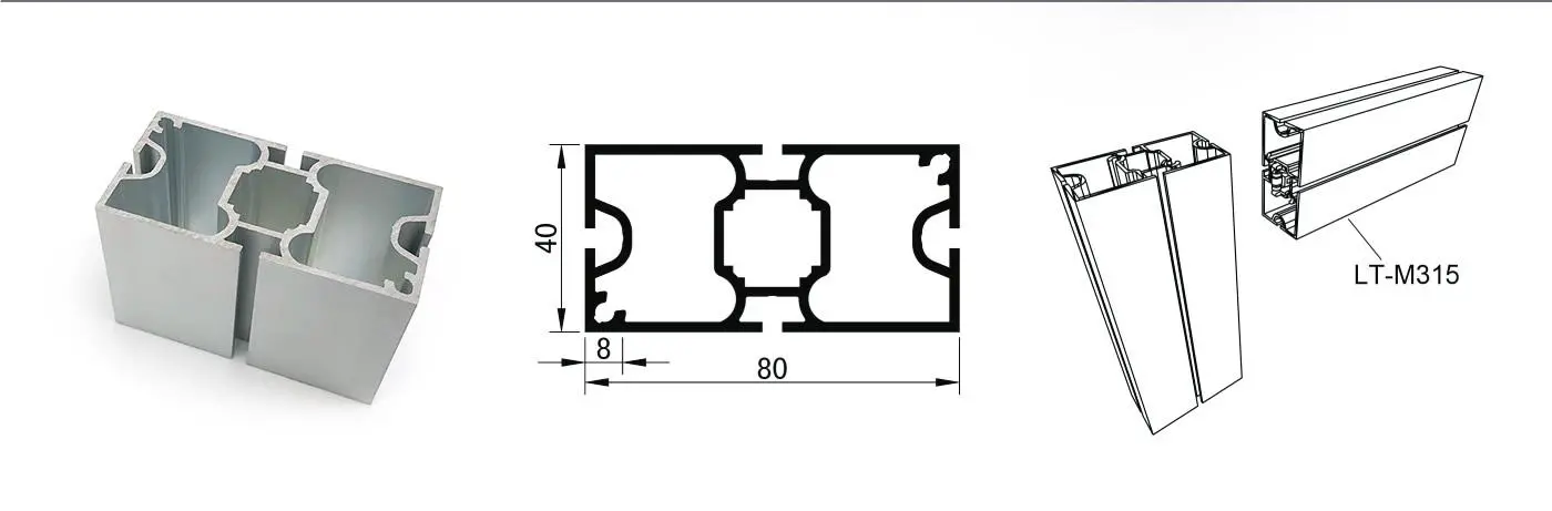 LT-M315 Beam Extrusion 40x80mm For Trade Show Stand