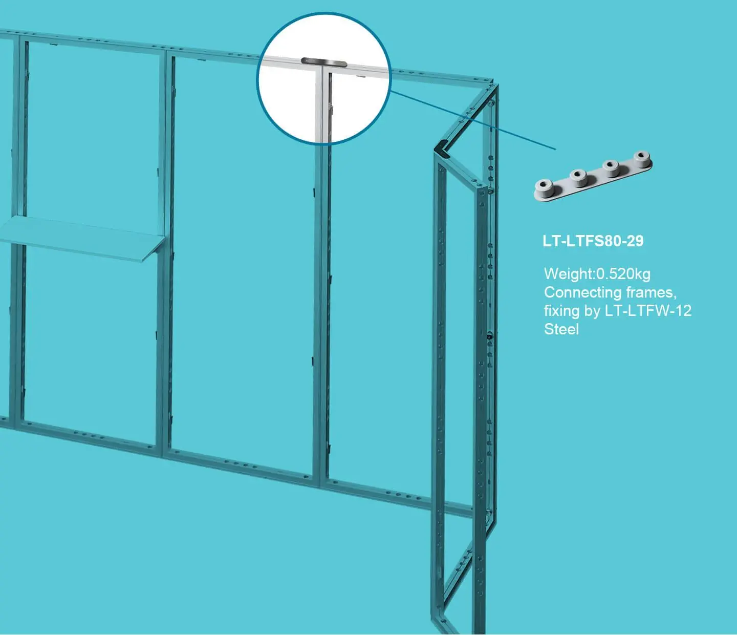 LT-LTFS-20 Flat Connector Tooless Pin Connector for Fast Wall Frame