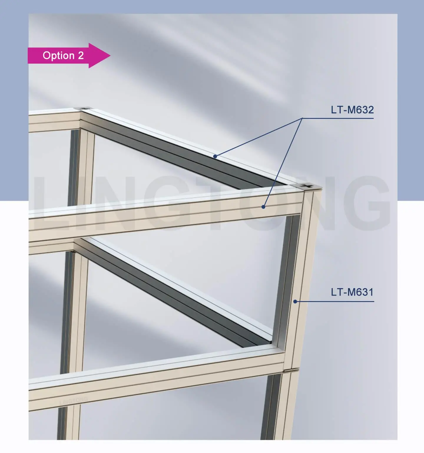 LT-M631 80X80mm Square Extrusion with 6 gasket grooves for SEG fabric