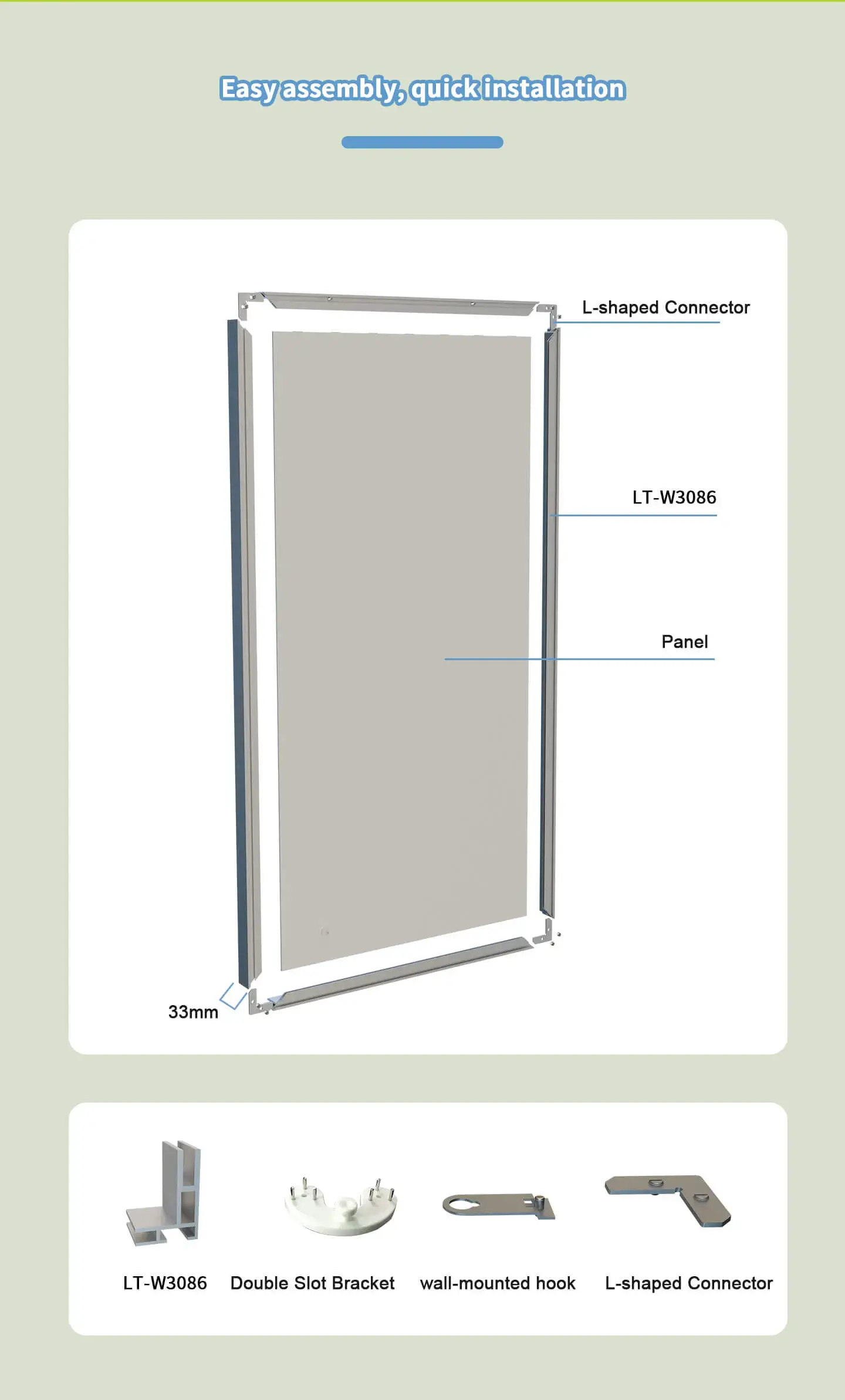 LT-W3086 33mmUltra-Thin Wall-Mounted Light Box