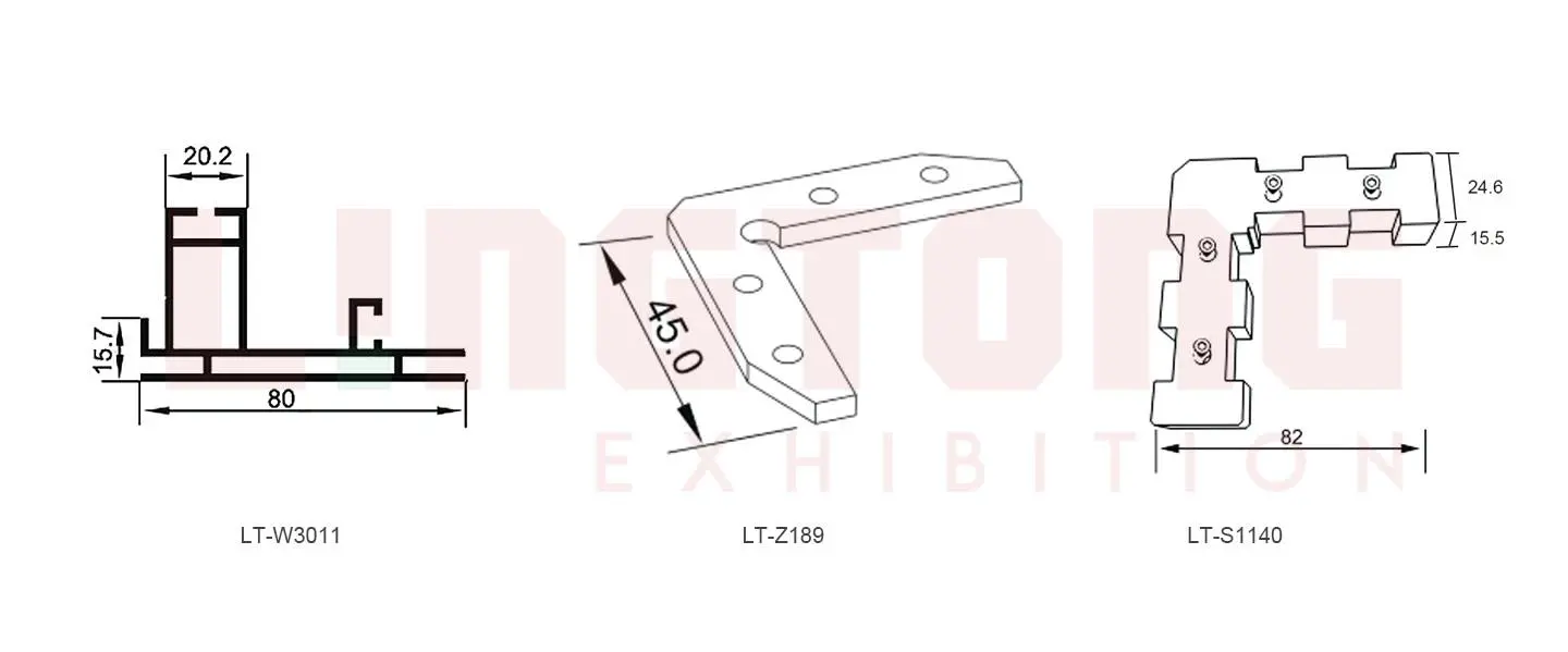LT-W3011 Fabric Extrusion/80mm for Single Side Lightbox