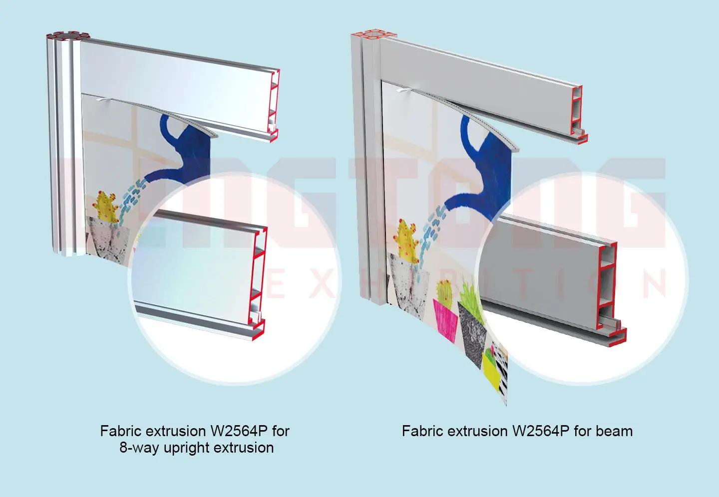 LT-W2564P Connection Extrusion for Fixing SEG Fabric