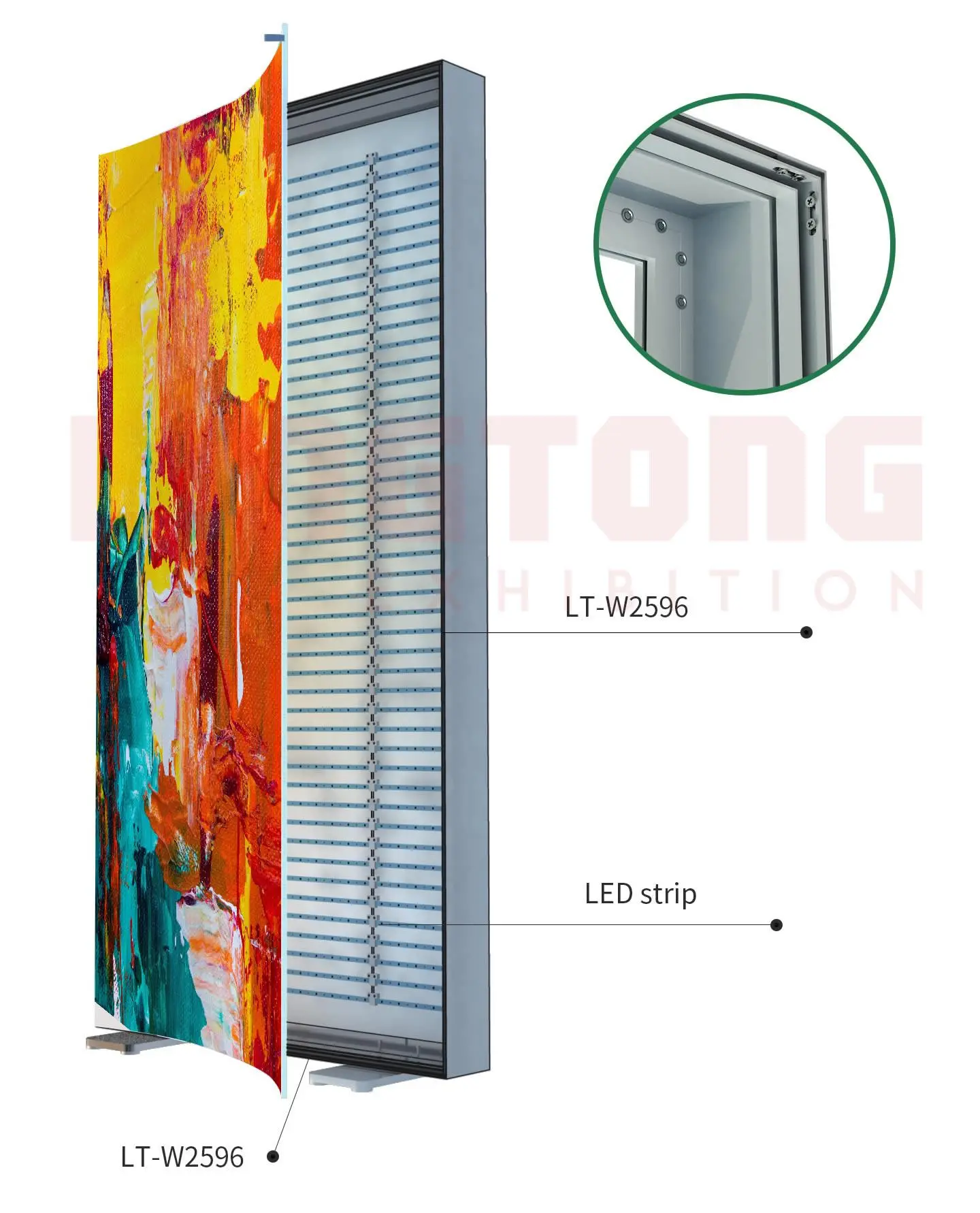 LT-W2596 Fabric Extrusion/140mm for Single Side Lightbox