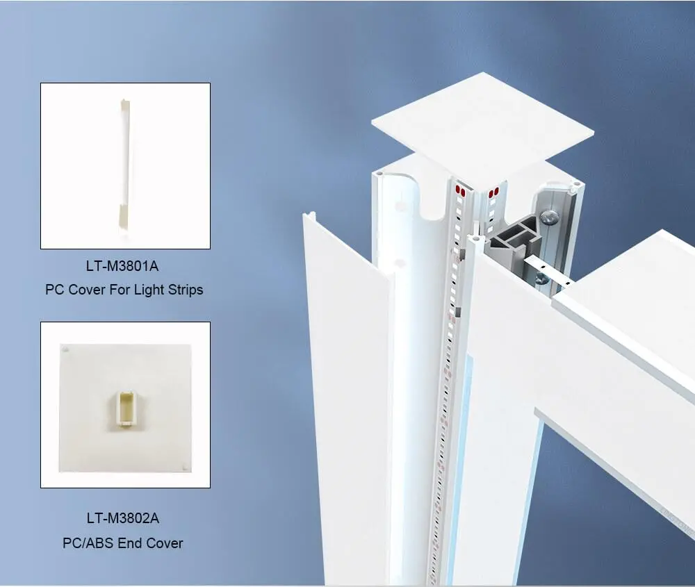 LT-DG930A 80mm Square Extrusion four sides open with Led Strips on Four Sides