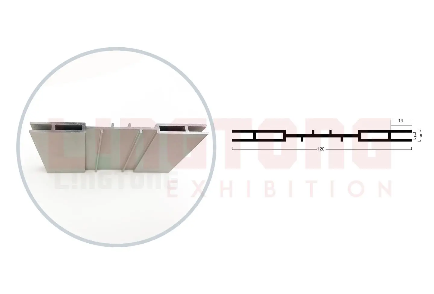 LT-W2560 Fabric Frame Extrusion/120mm for Fixing SEG Fabric
