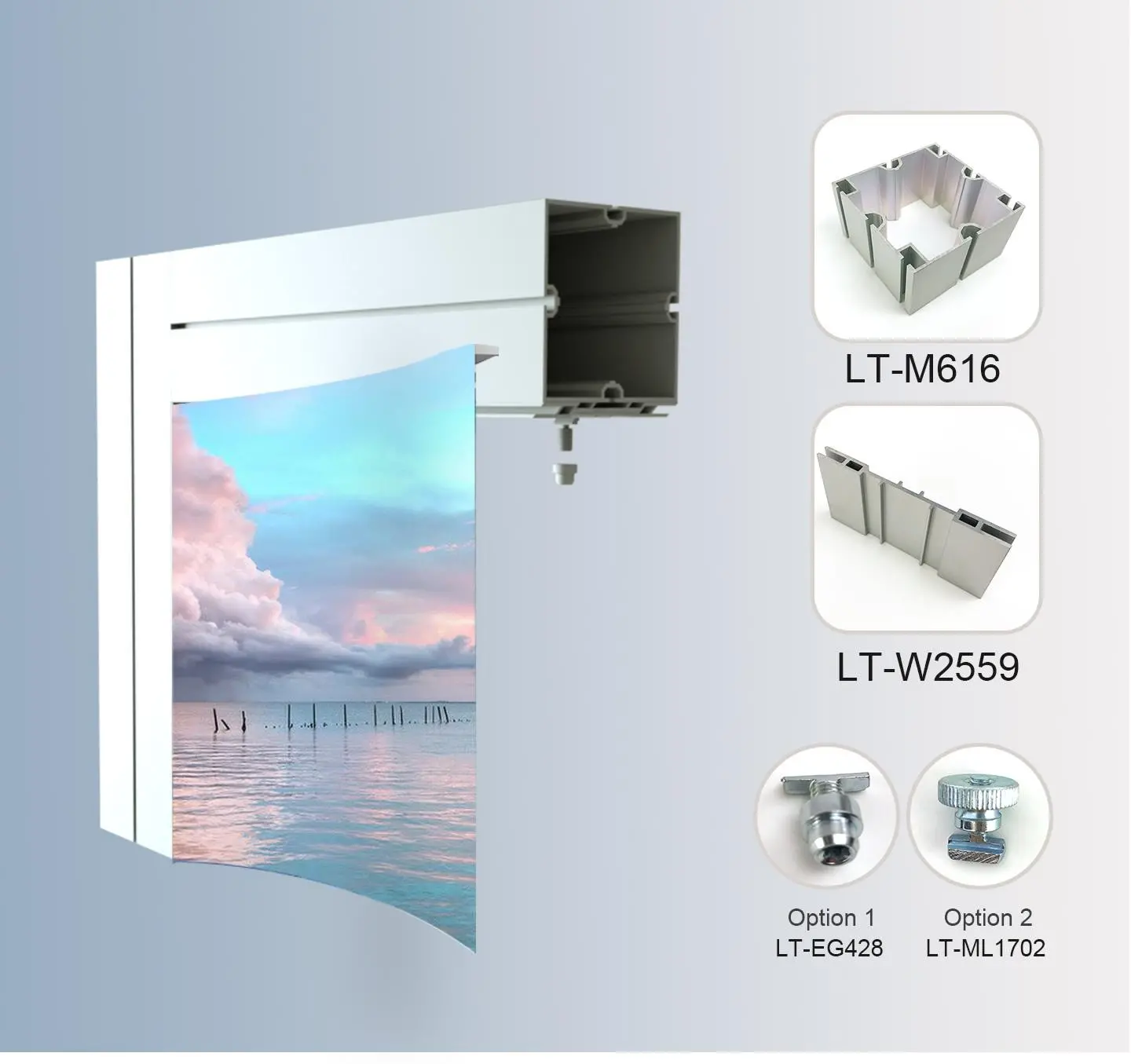 LT-W2559 Fabric Frame Extrusion/100mm  for SEG Fabric