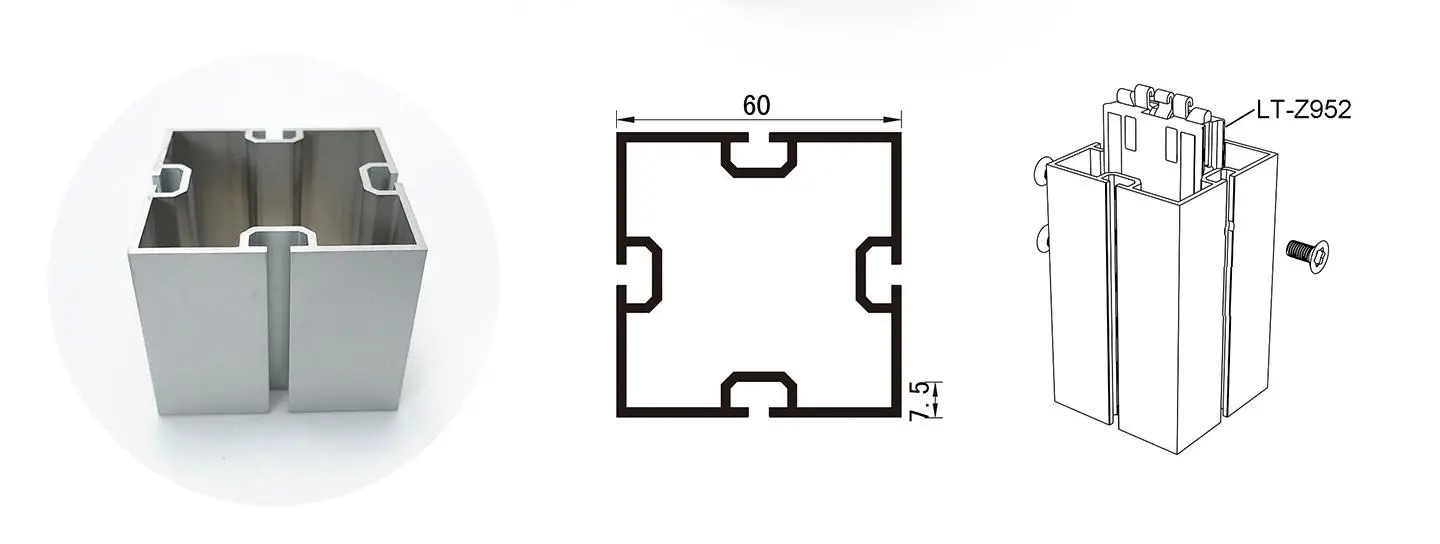 LT-M602 Square Extrusion/60mm For Trade Show