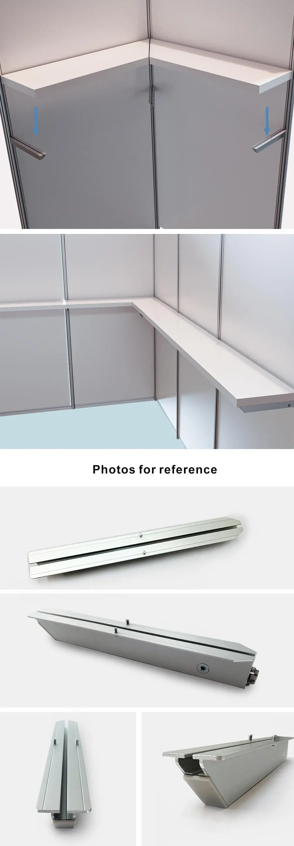 LT-E831 Wider Wings Shelf Bracket with Tension lock for Shell Scheme Booth - LINGTONG