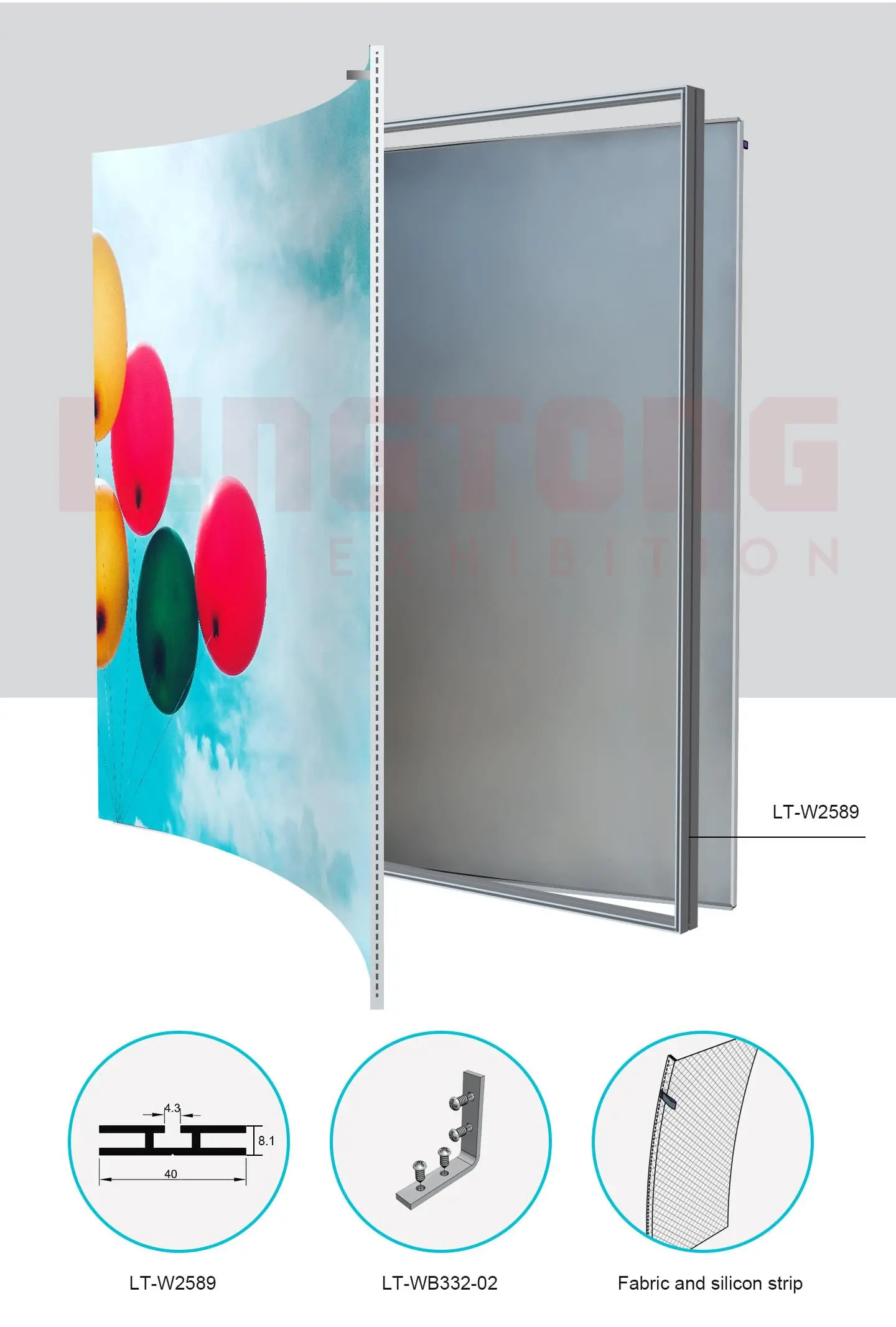 LT-W2589 Double Side Fabric Extrusion/40mm for Fexing SEG Fabric