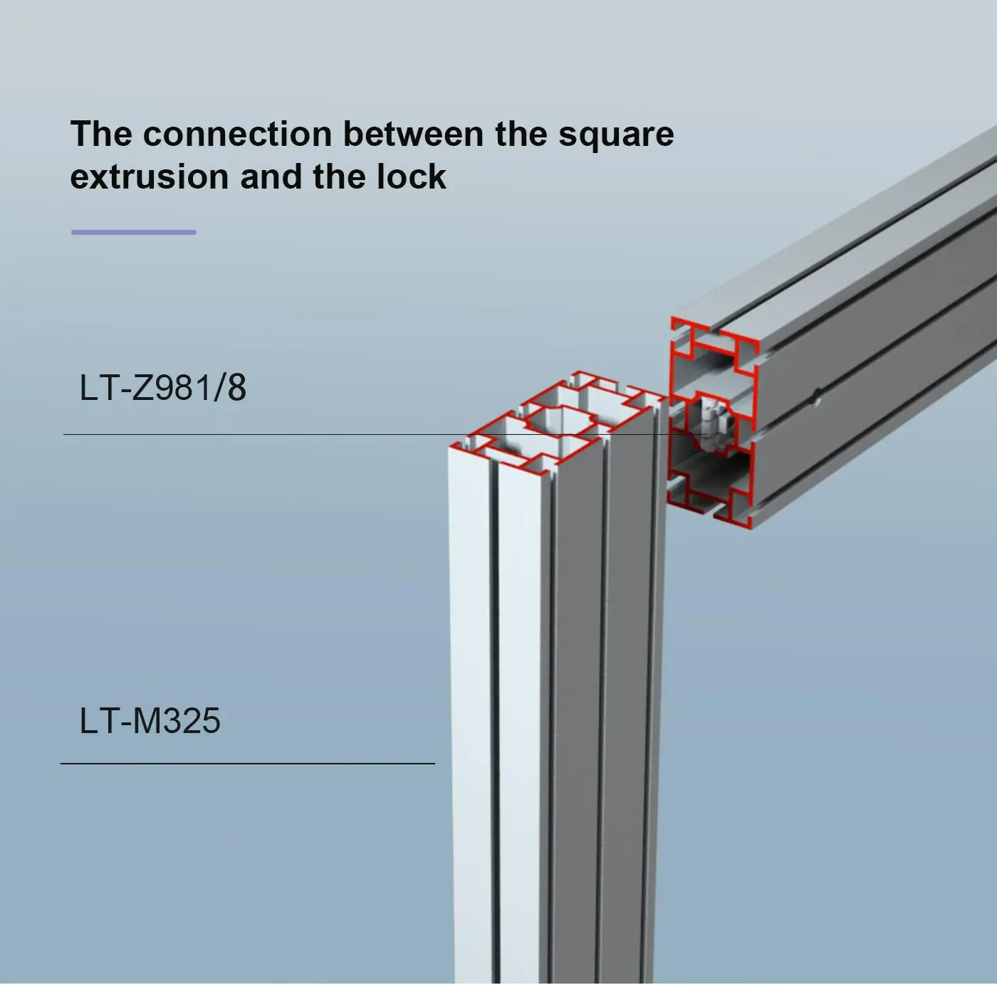 LT-M325 Beam Extrusion 40x80mm With 8 System Groove