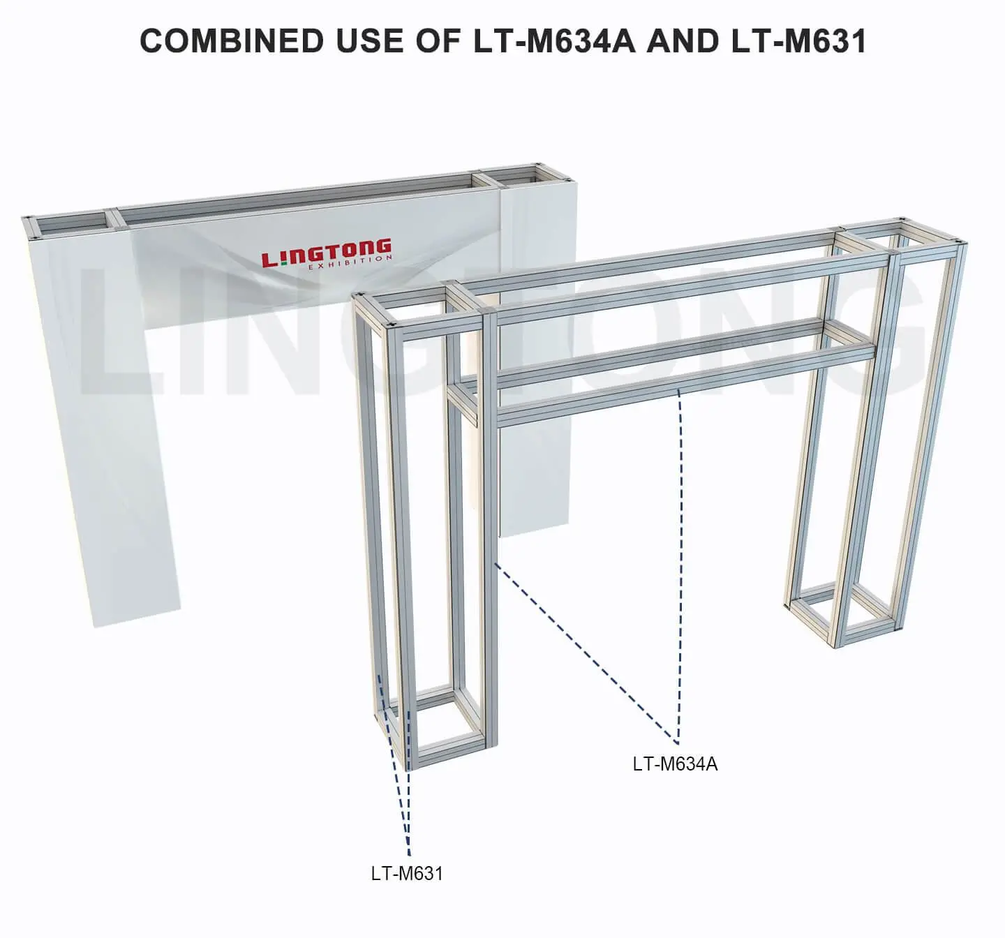 LT-M631 80X80mm Square Extrusion with 6 gasket grooves for SEG fabric