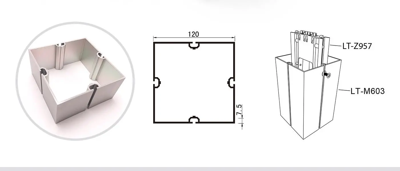 LT-M603 Square Extrusion/120mm For Exhibition Stand