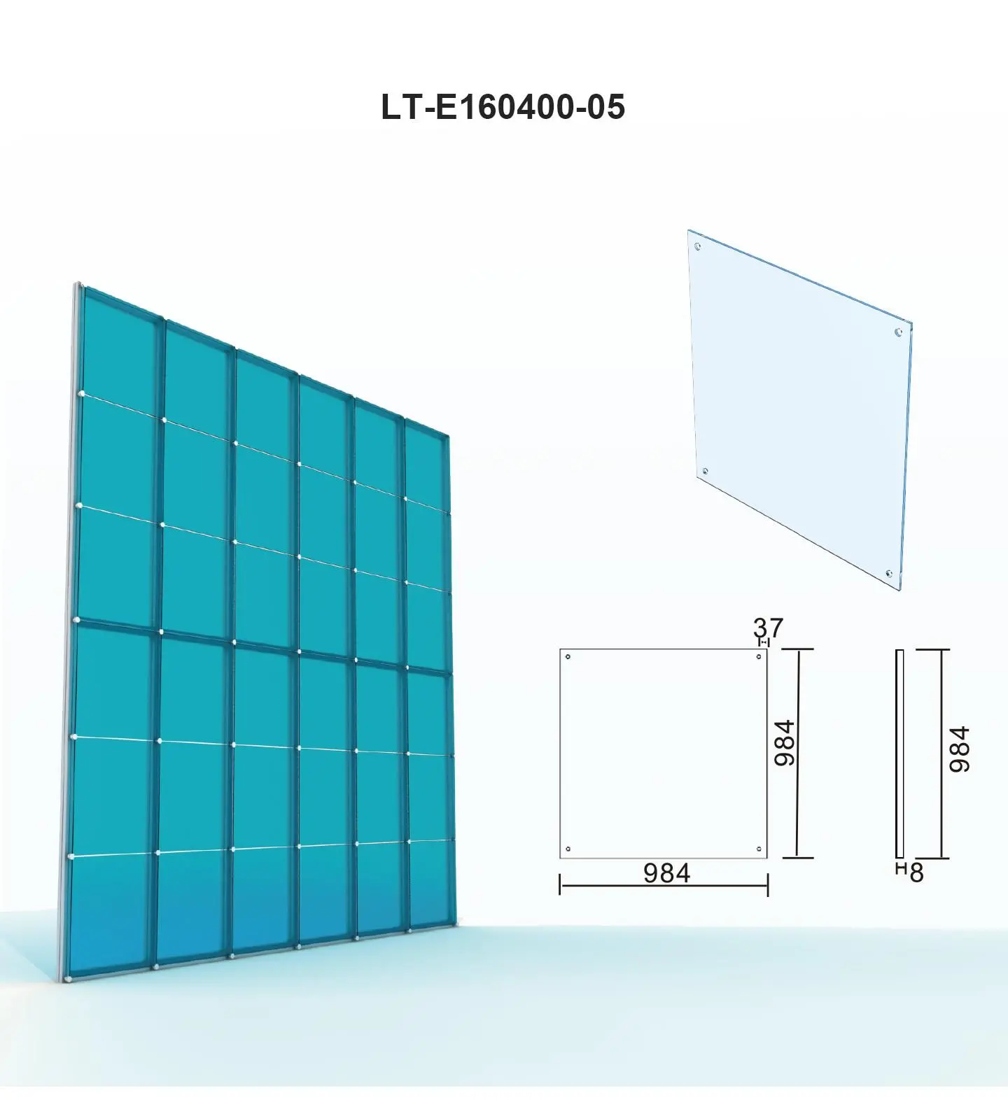 LT-E160400-05 Tempered Glass For Lingtong Glass Curtain Wall