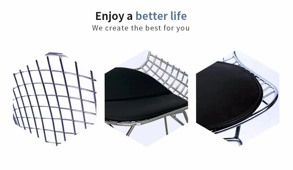 LT-ZET-10 Chrome Plated Solide Steel Wire Frame Chair with PU Cushion Seat