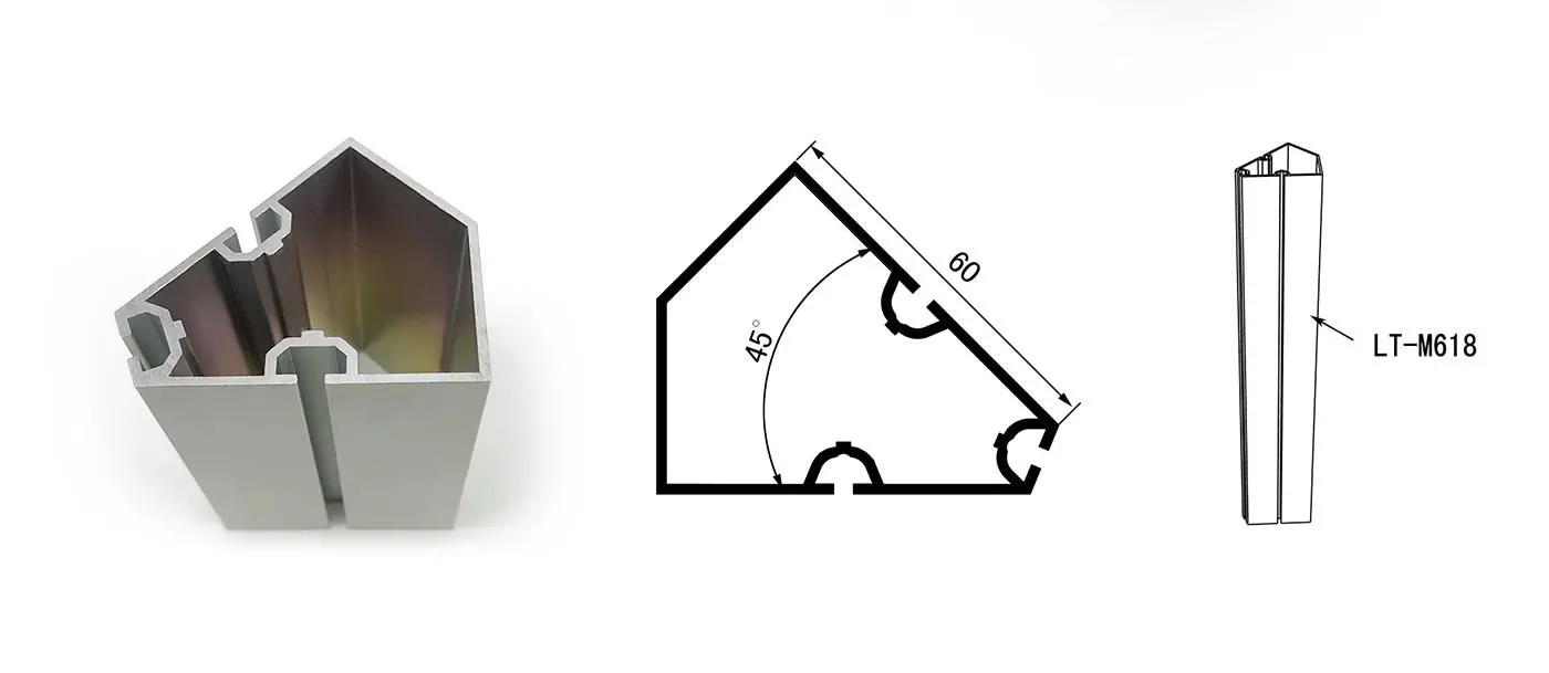LT-M618 Connecting Extrusion 45°/60mm For Booth Design