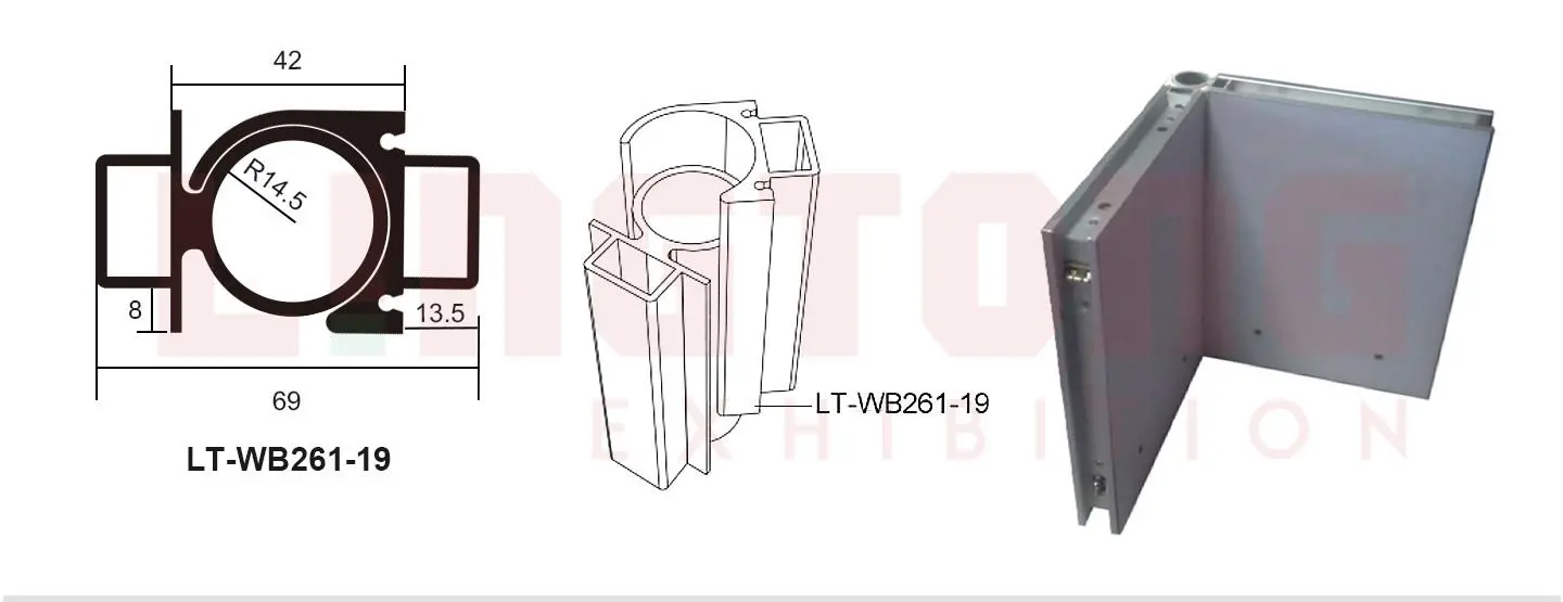LT-WB261-19 Connecting Post With Hinge For Adjustable Display Wall
