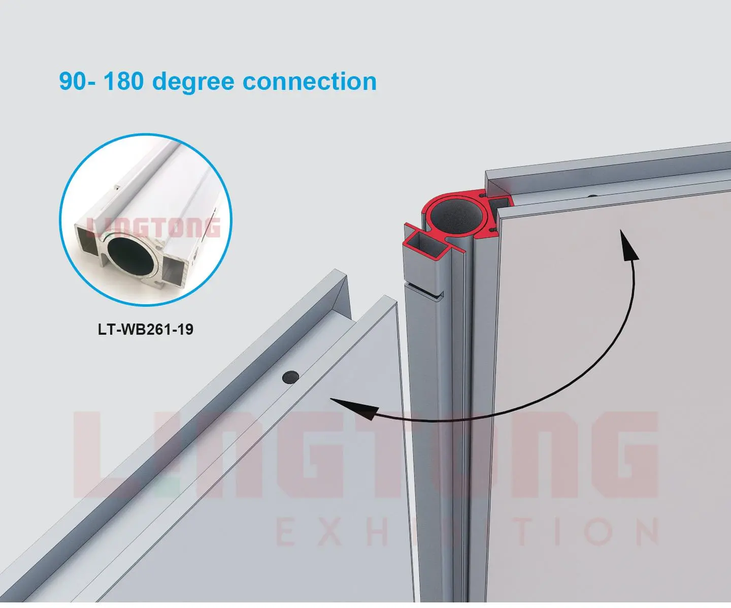 LT-WB261-19 Connecting Post With Hinge For Adjustable Display Wall