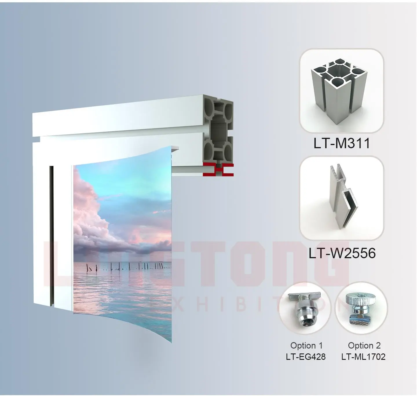 LT-W2556 Fabric Frame Extrusion/40mm for Fixing the SEG Fabric