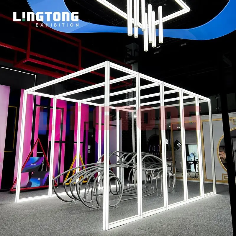 LT-DG930 80mm Square Extrusion four sides open with Led Strips on Four Sides