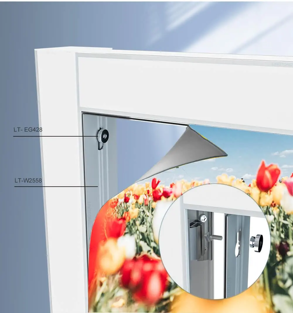 LT-DG930 80mm Square Extrusion four sides open with Led Strips on Four Sides