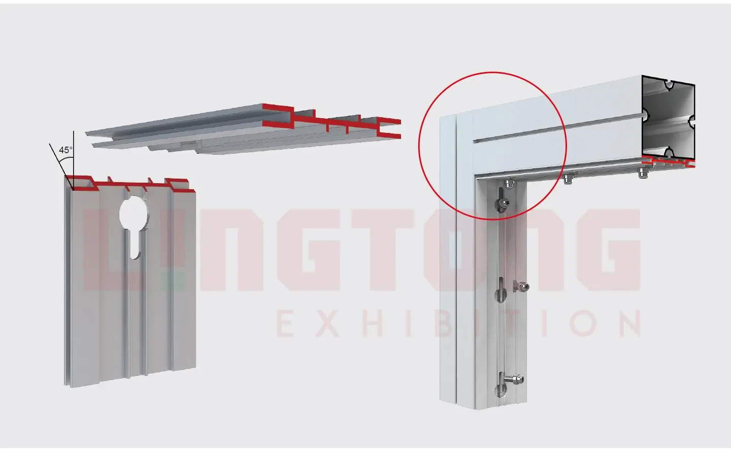 LT-W2558 Fabric Frame Extrusion/80mm for SEG Fabric Syetem