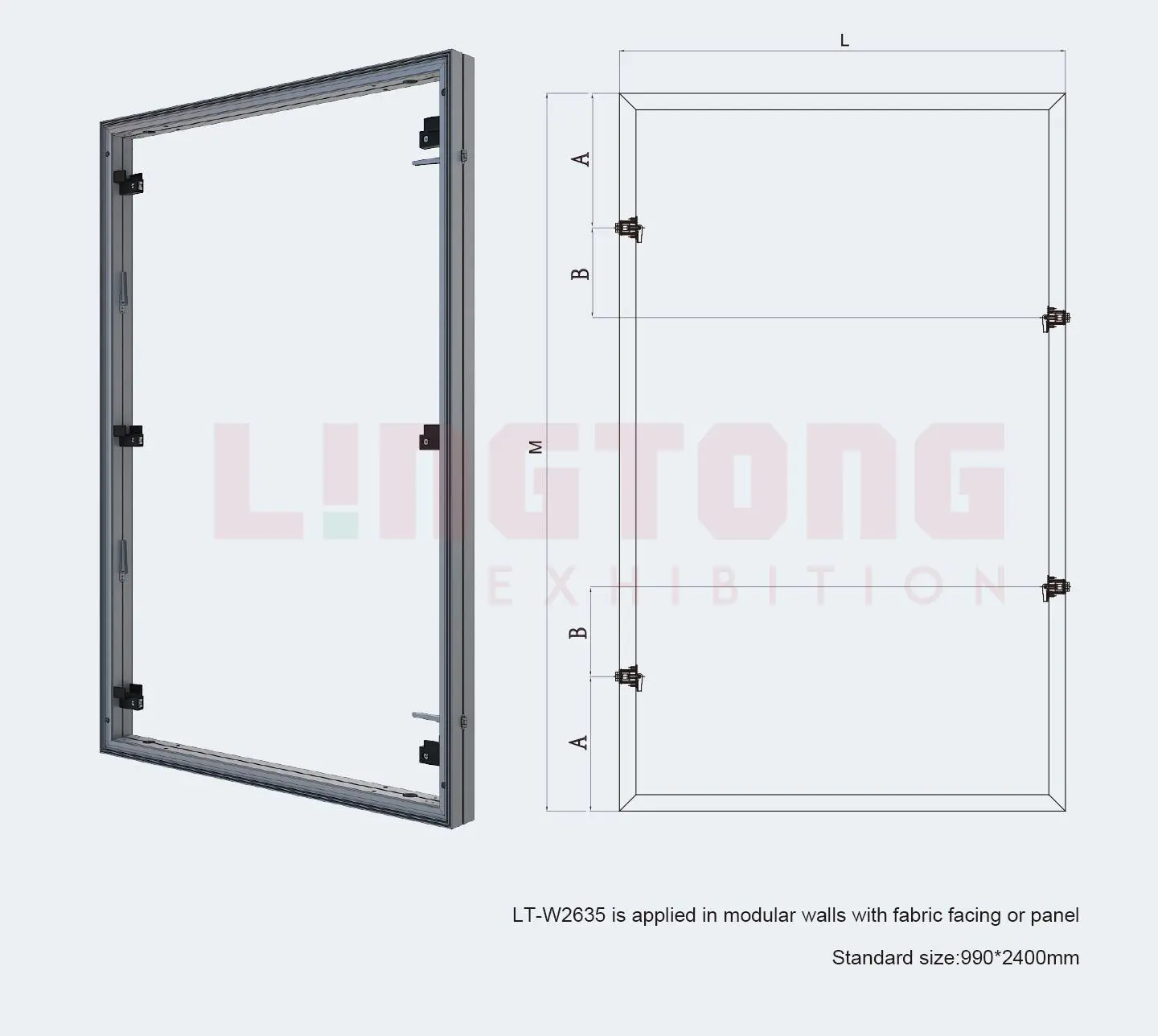 LT-W2635 Double Side Fabric/Panel Extrusion/80mm