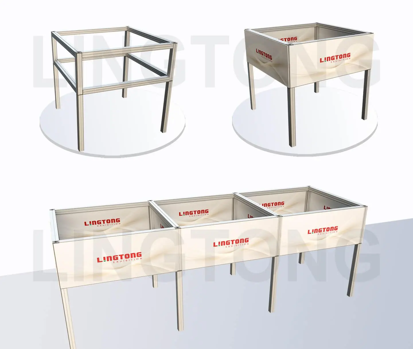 LT-M631 80X80mm Square Extrusion with 6 gasket grooves for SEG fabric