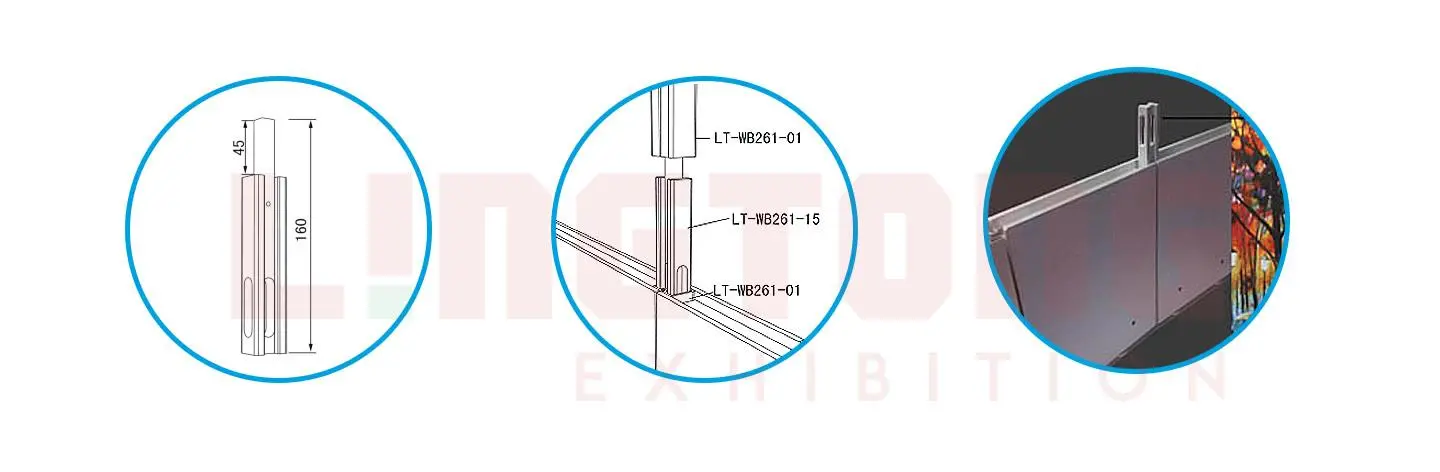 LT-WB261-15 Heightening Connecting Post for Exhibition Partiton Wall Exhibition Booth