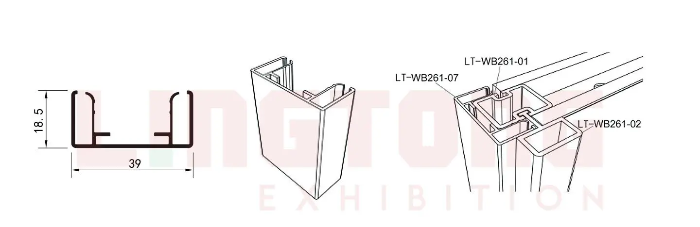 LT-WB261-07 Corner Cover For 90 Degree Corner Partition Backdrop