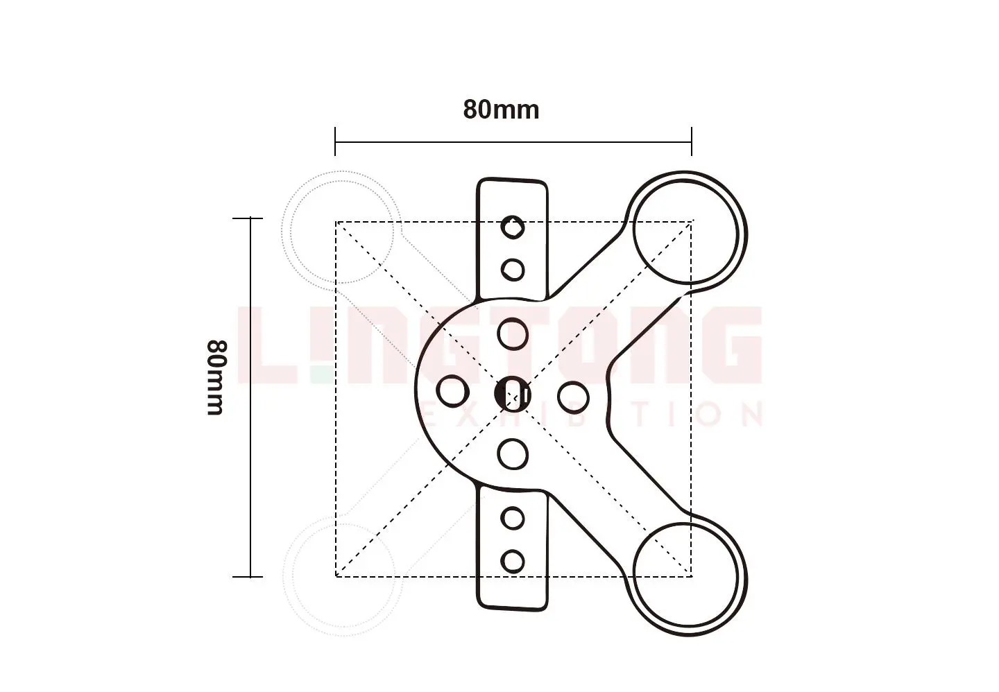 LT-E160402 Glass/Panel Retainer For Acrylic Panel Wall