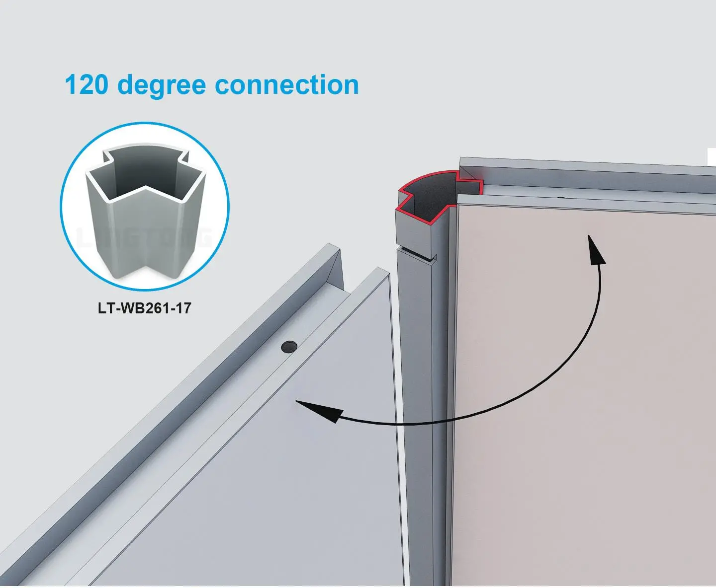 LT-WB261-17 Connecting Post /60° For Modular Exhibition Backdrop Wall
