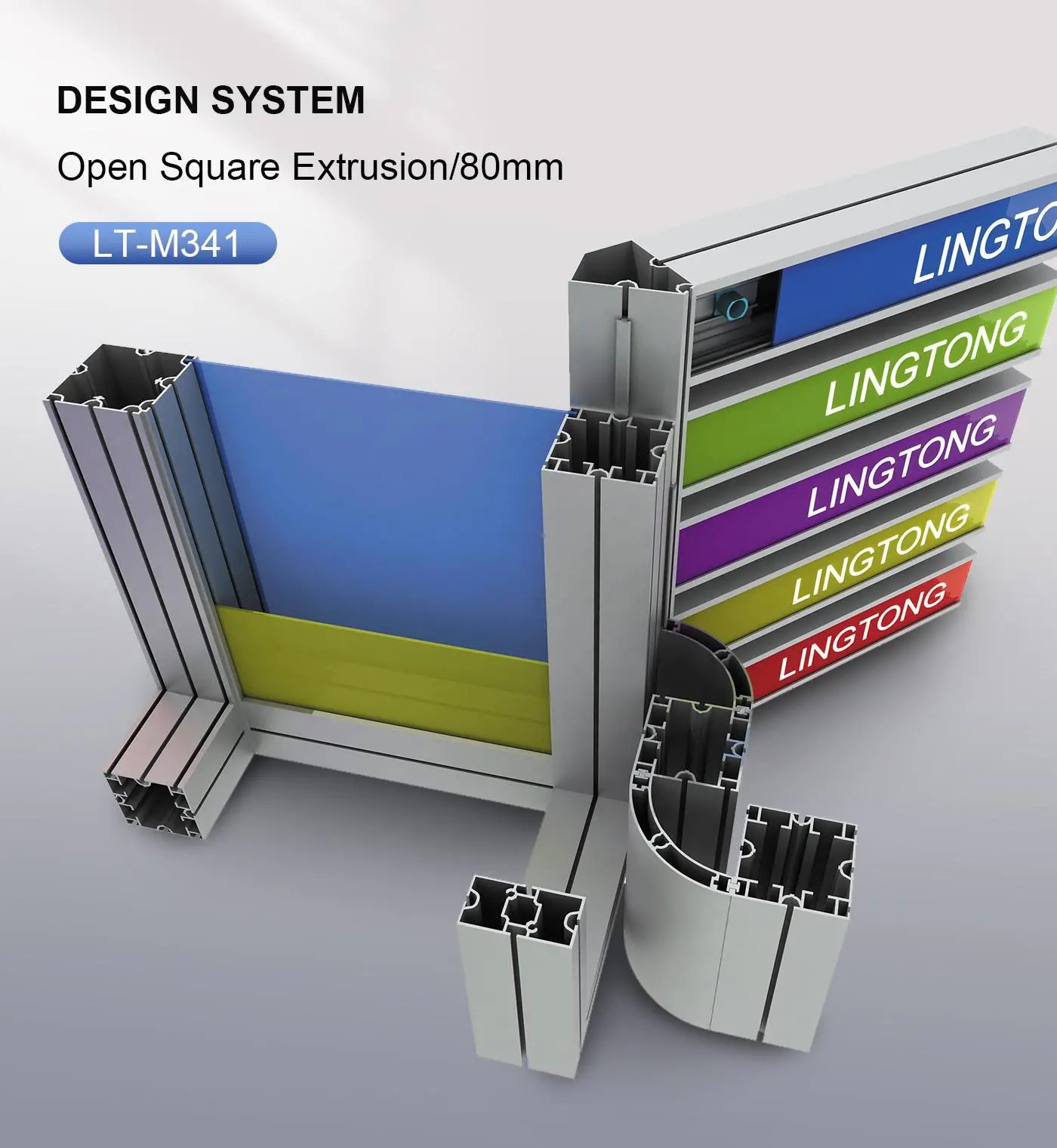 LT-M341 Open Square Extrusion/80mm For Modular Trade Show Booth