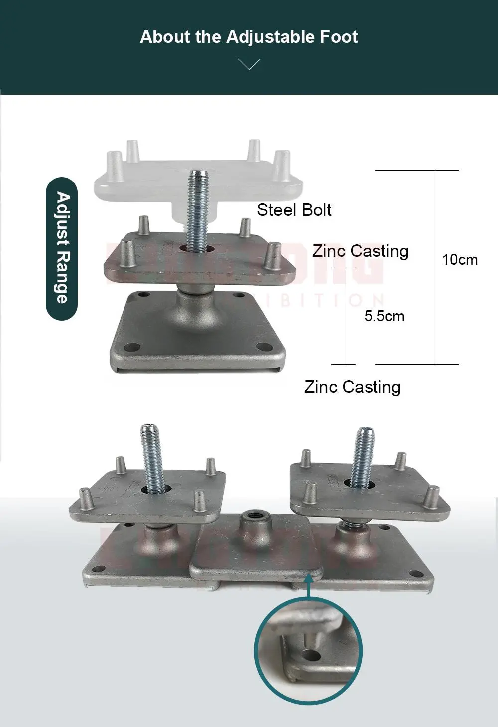LT-HF1 Adjustable Foot For Adjustable Rised Foot Floor System
