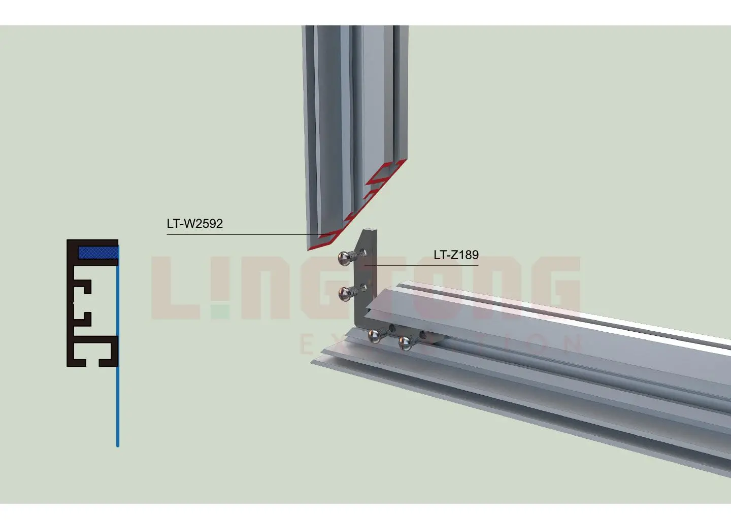 LT-W2592 Single Side Fabric Extrusion/40mm for SEG Fabric Syetem