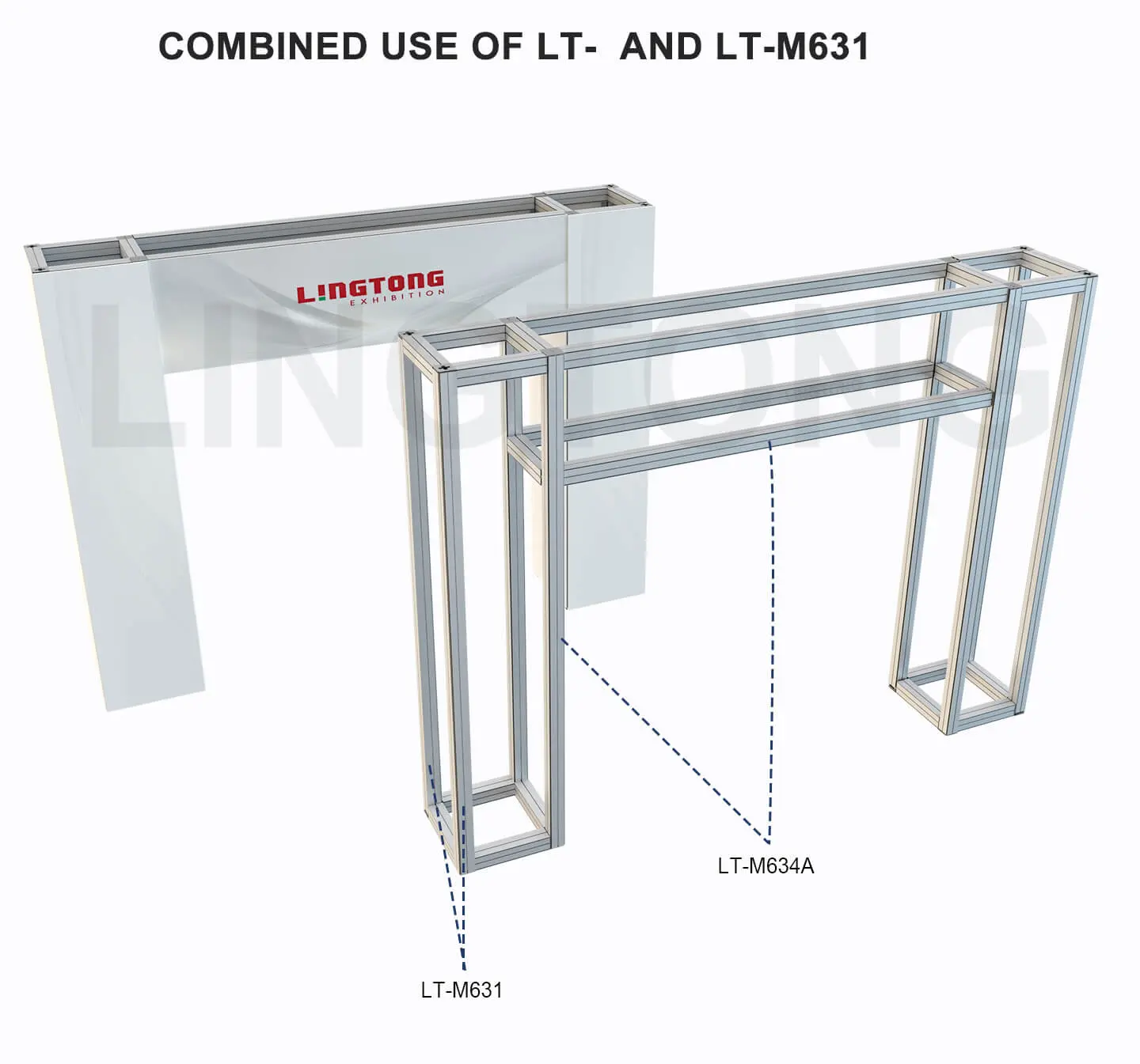 LT-M632 80X80mm Square Extrusion with 4 gasket grooves for SEG fabric