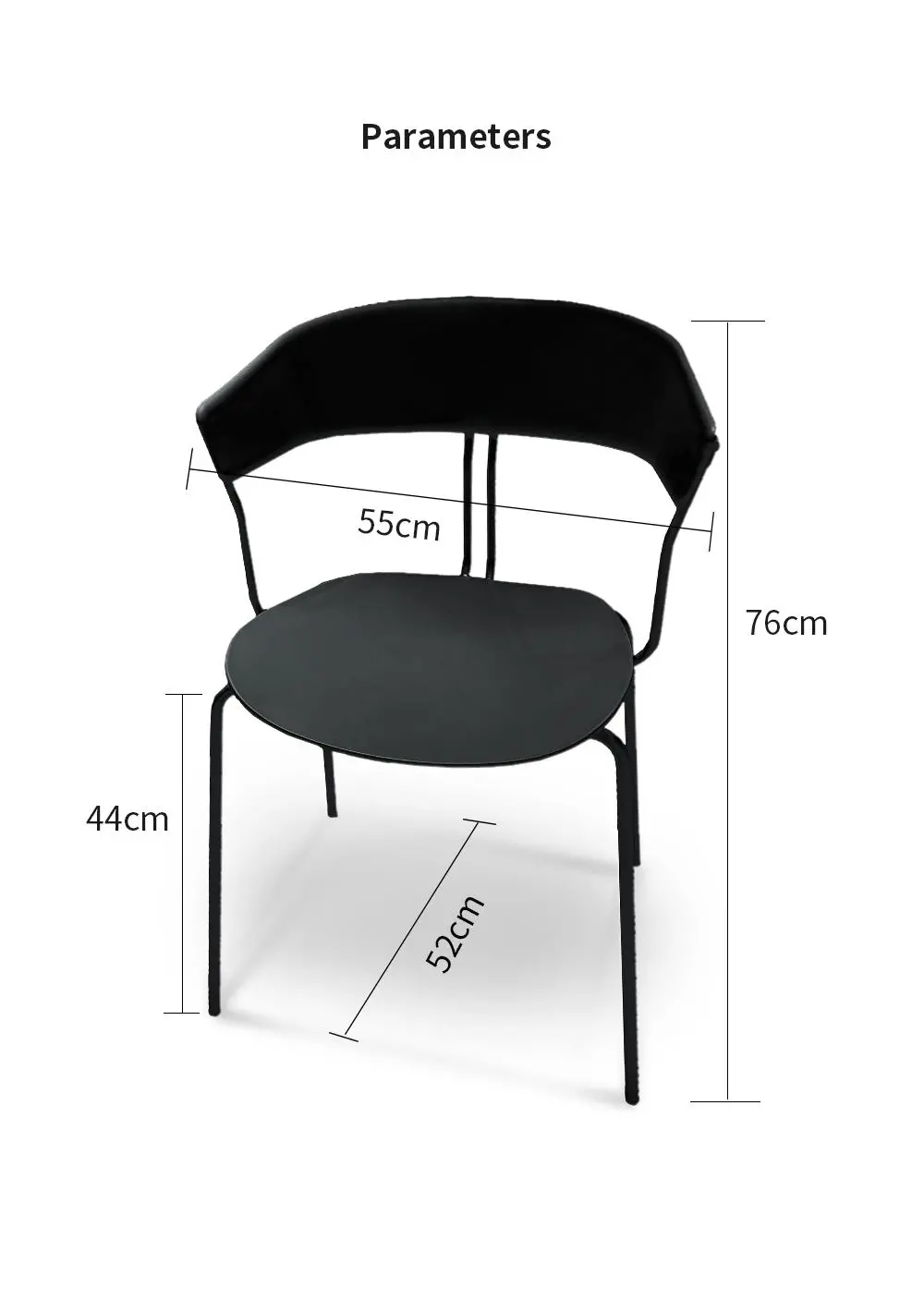 LT-ZET-02 Powder-Coated Steel Tube Frame Stackable Chair with PP Back and Seat