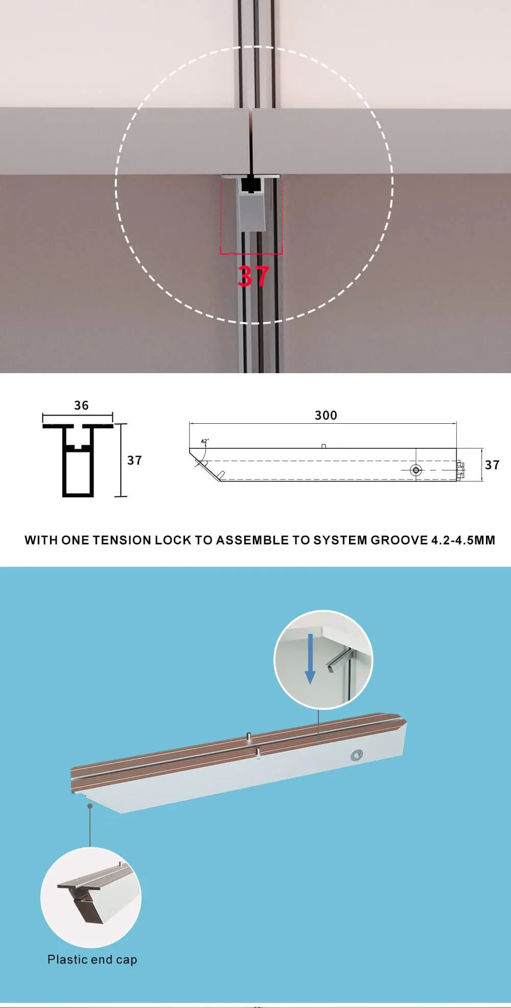 LT-E831 Wider Wings Shelf Bracket with Tension lock for Shell Scheme Booth - LINGTONG
