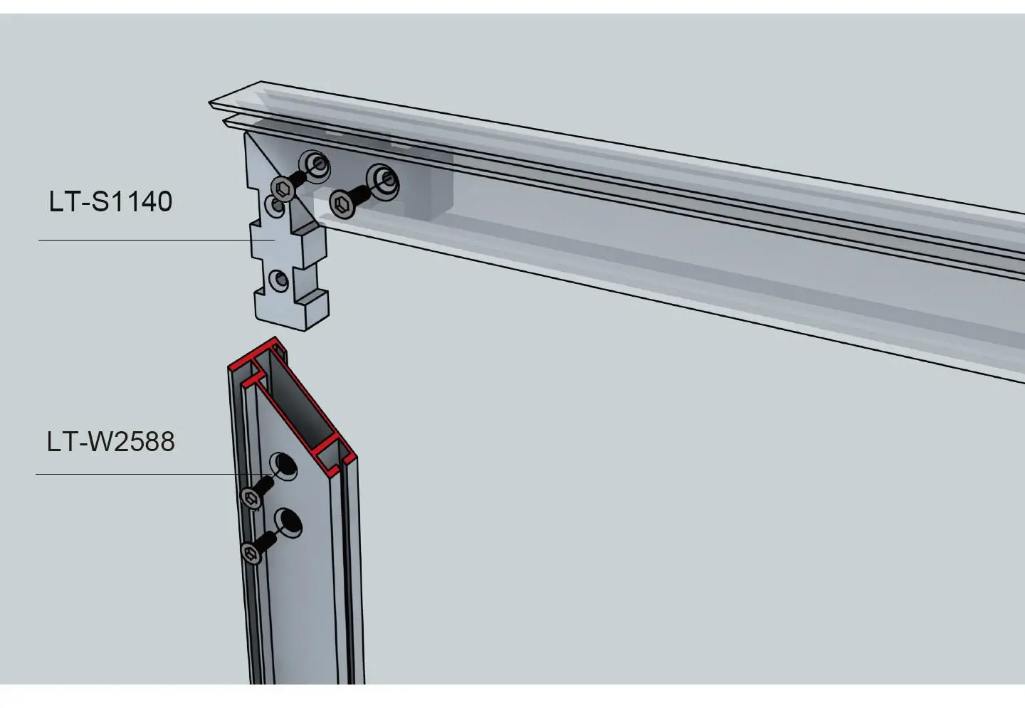LT-W2588 Single Side Fabric Extrusion/32mm for the Modular Tension Fabric Frame