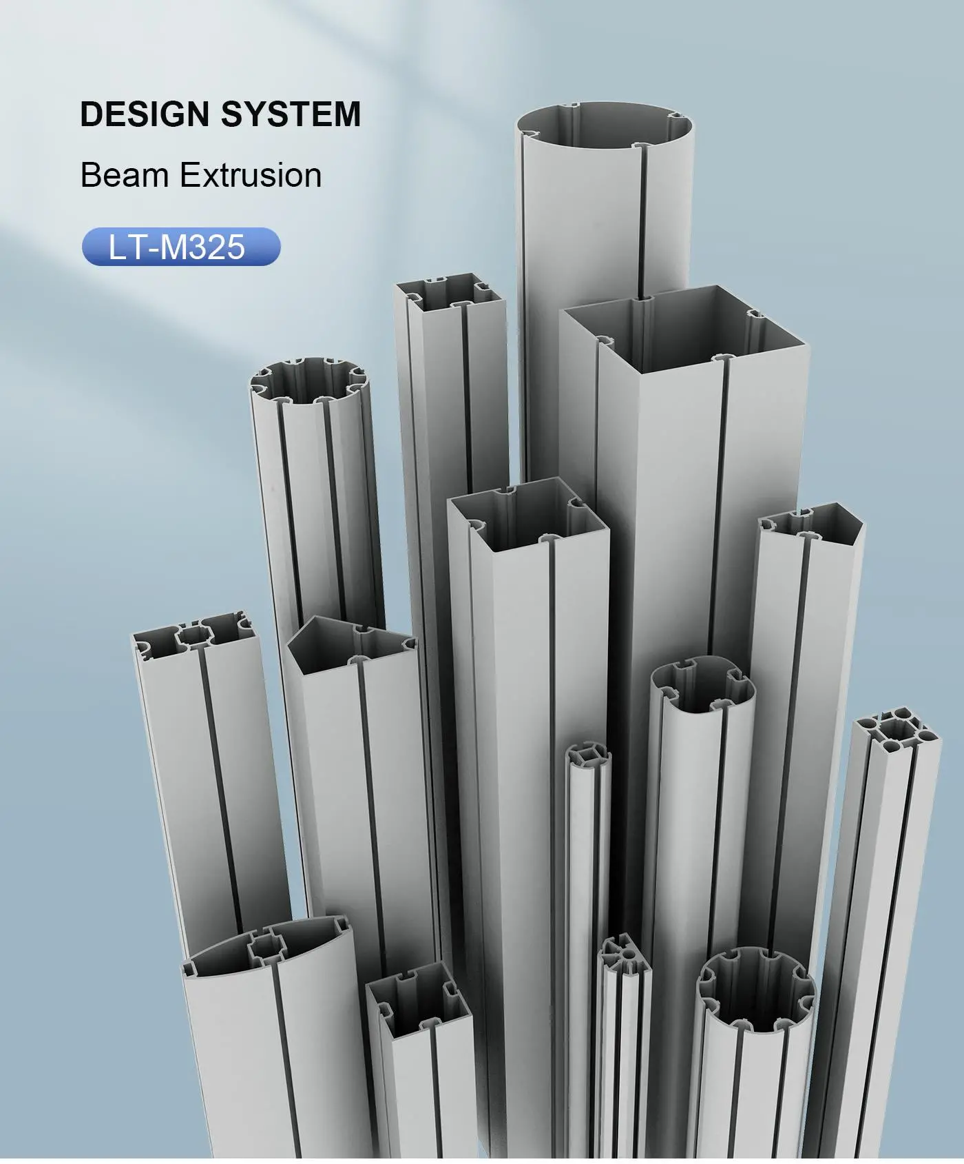 LT-M325 Beam Extrusion 40x80mm With 8 System Groove